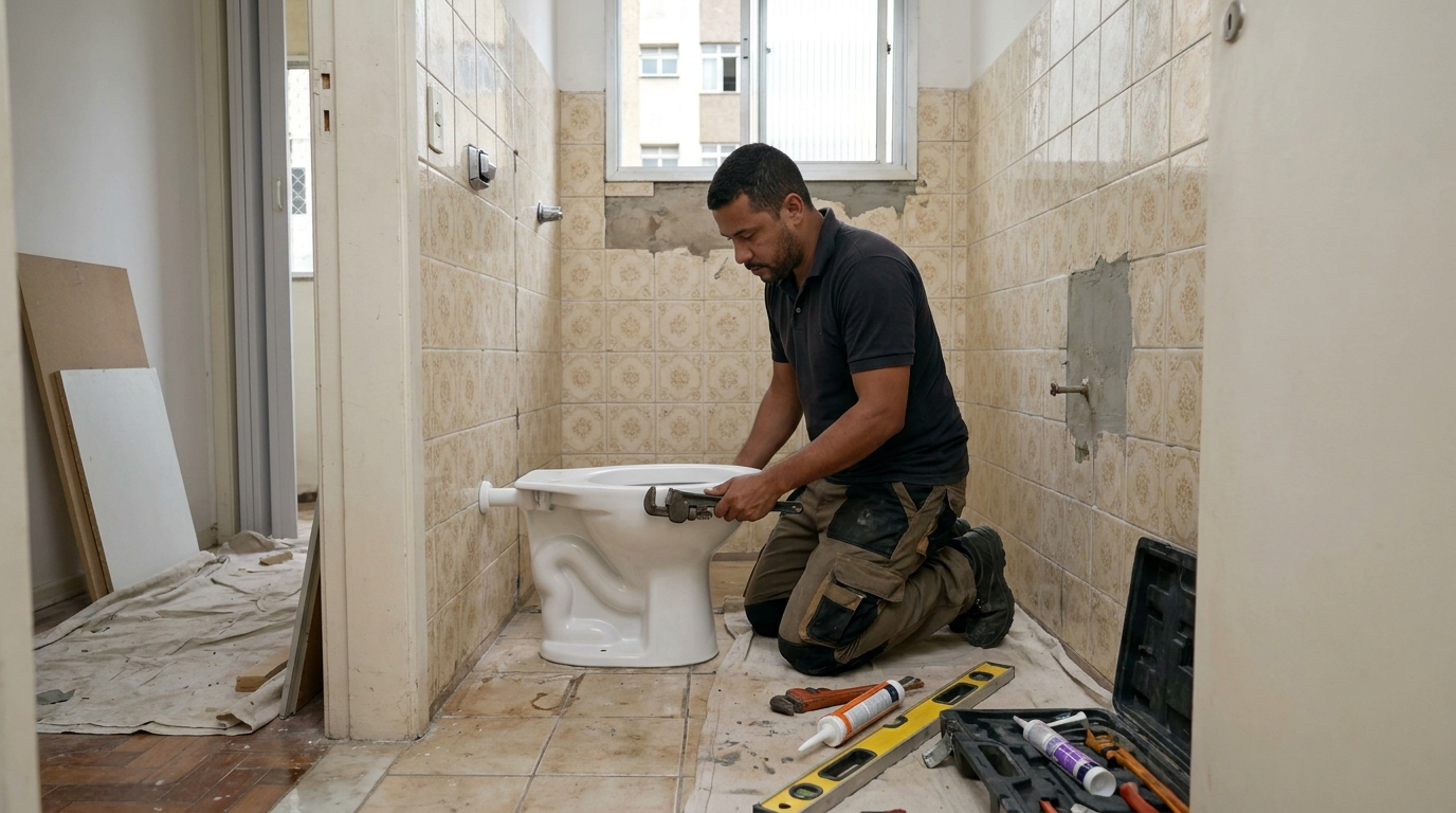 Instalação de vaso sanitário profissional em Duque de Caxias‑RJ